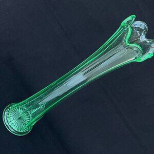 JB Higbee Helio Uranium Glass 15" Swung Vase